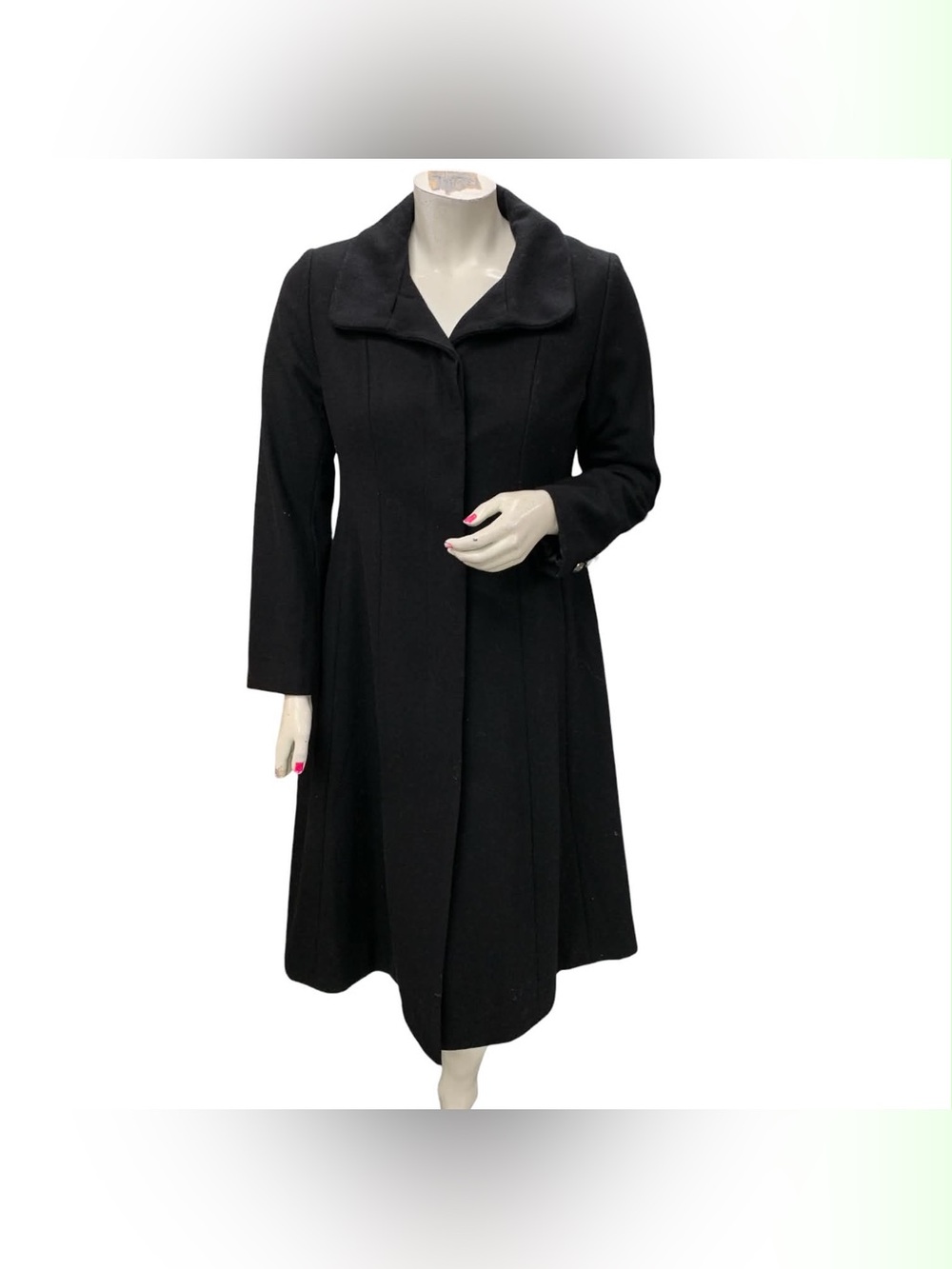 Gallery Black Long Sleeve A-Line Dress Coat Size L